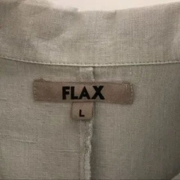 Flax Linen Lagenlook Button Front Blazer Jacket - Picture 3 of 5